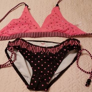 Pink and black girls justice bathing suit